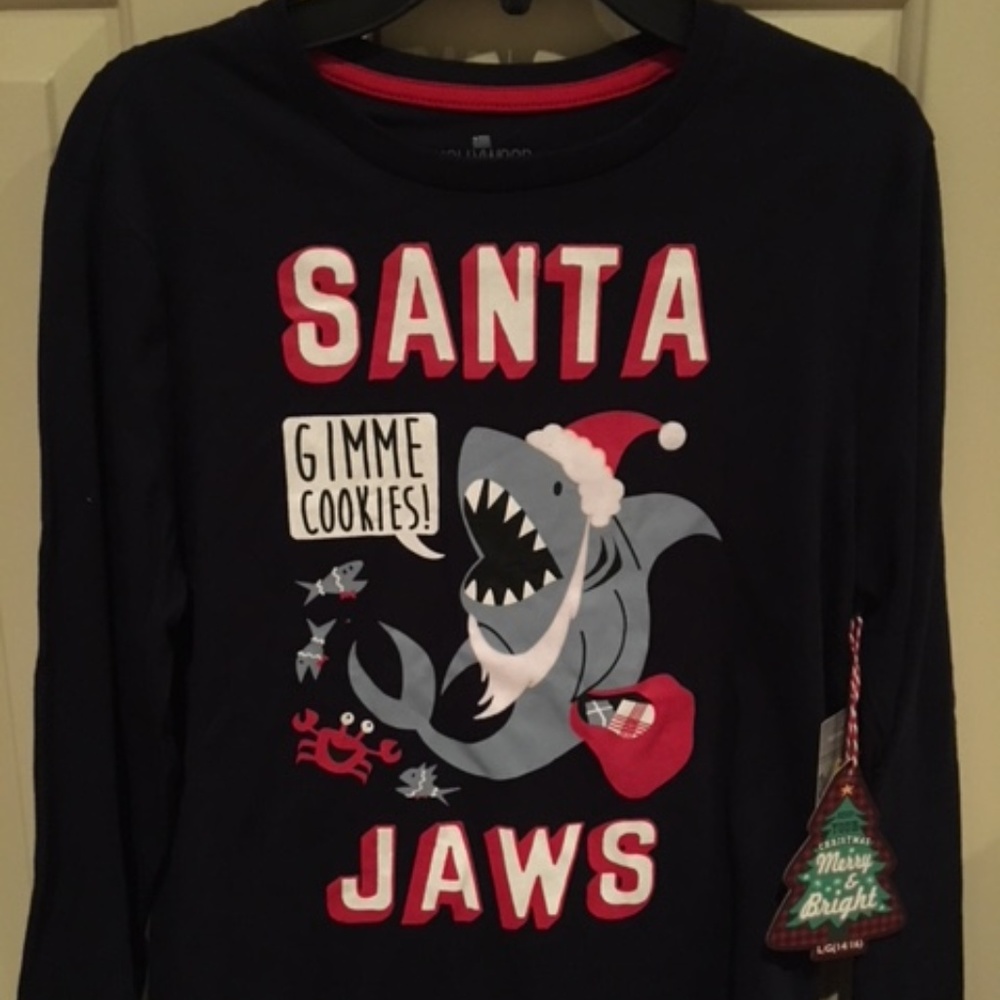 4 for $30 sale! NWT SANTA JAWS long sleeve t shirt